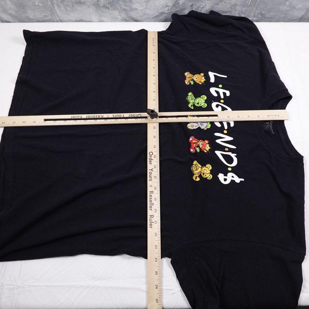 3Forty Inc Shirt Mens 2XL Black Legends Teddy Bear Graphic Logo Tee Streetwear - Picture 5 of 7